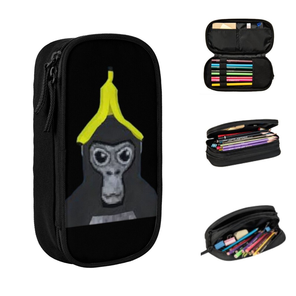 

Gorilla Tag Monkey With Banana Pencil Cases Large Capacity Pen Bags Pen Box Pencil Pouch For Boys Girls Students Stationery