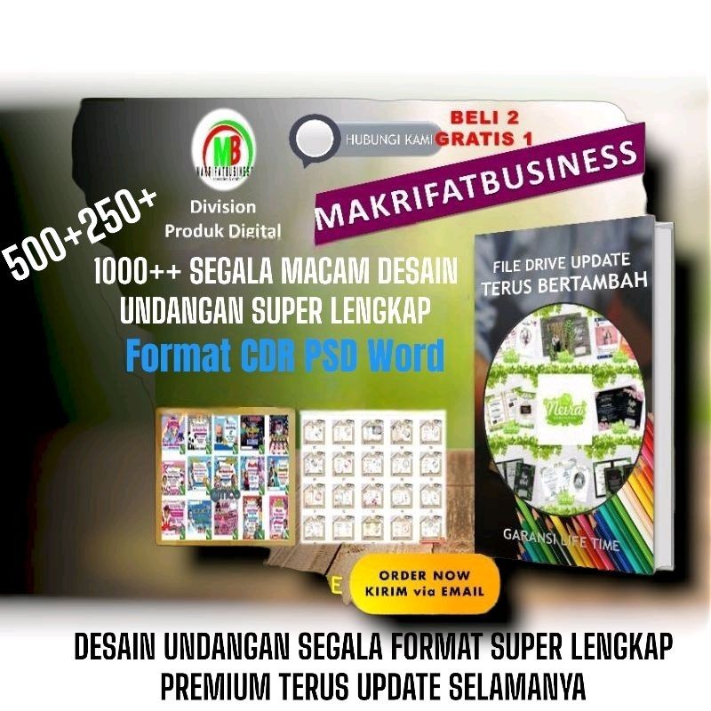 1000 +500+250+++  SEGALAM MACAM DESAIN UNDANGAN  PERNIKAHAN KHITANAN TAHLILAN TASYAKURAN DLL FILE FO