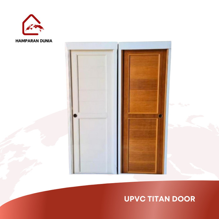 PINTU UPVC TITAN DOOR - WARNA KAYU & PUTIH