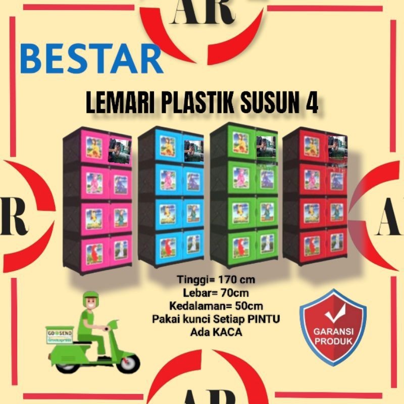 PY ( INSTANT ) LEMARI PLASTIK PAKAIAN / LEMARI BAJU BESTAR SUSUN 3 DAN SUSUN 4 ( PRODUK BESAR )