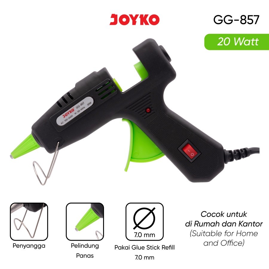 

Glue Gun Mesin / Alat Lem Tembak Joyko GG-857 HITAM / 20 Watt Original