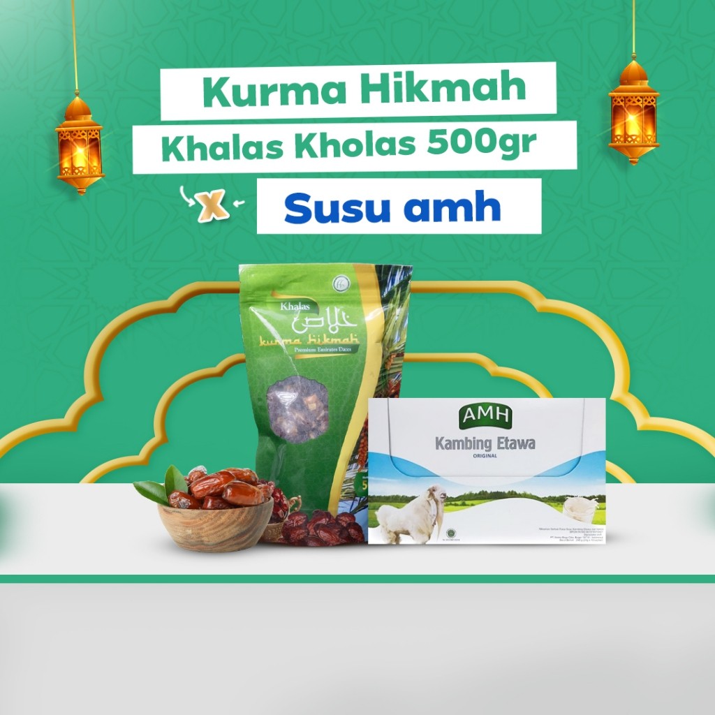 

Kurma Hikmah Khalas Kholas 500gr x Susu Kambing AMH Vanilla