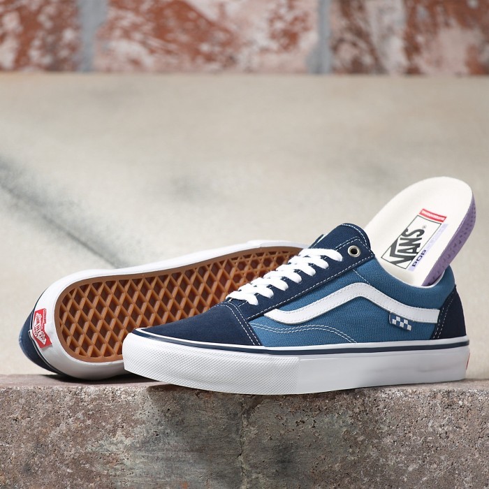 VANS OLD SKOOL SKATE PRO NAVY WHITE ORIGINAL RESMI