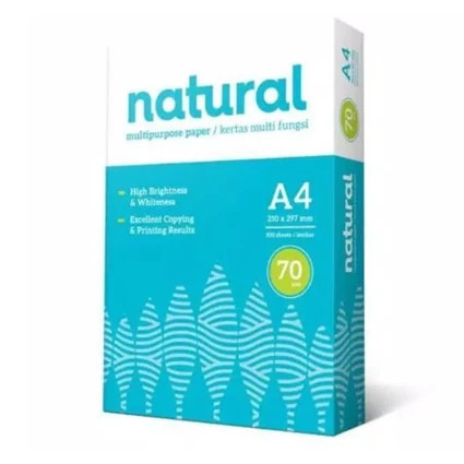 

(200 LEMBAR) NATURAL KERTAS HVS / KERTAS FOTOKOPI A4-F4 70GSM LOOSE PACK / LEPASAN