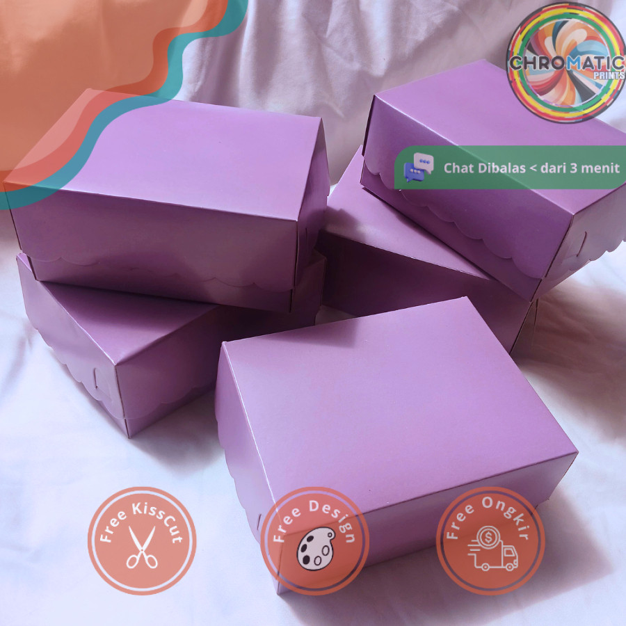 

chromatic kotak kardus Ungu 12x 16 cm Kotak kardus Kue Snack Box