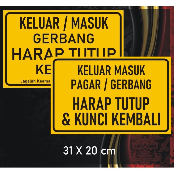 

Sticker Keluar Masuk Pintu Harap Ditutup Kembali - Besar 20x30cm - 1