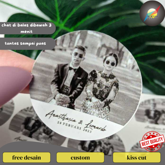 

PrintLab 2-4 Stiker Wedding Souvenir Sticker Custom Ucapan Nikah Acara Pernikahan Free Desain