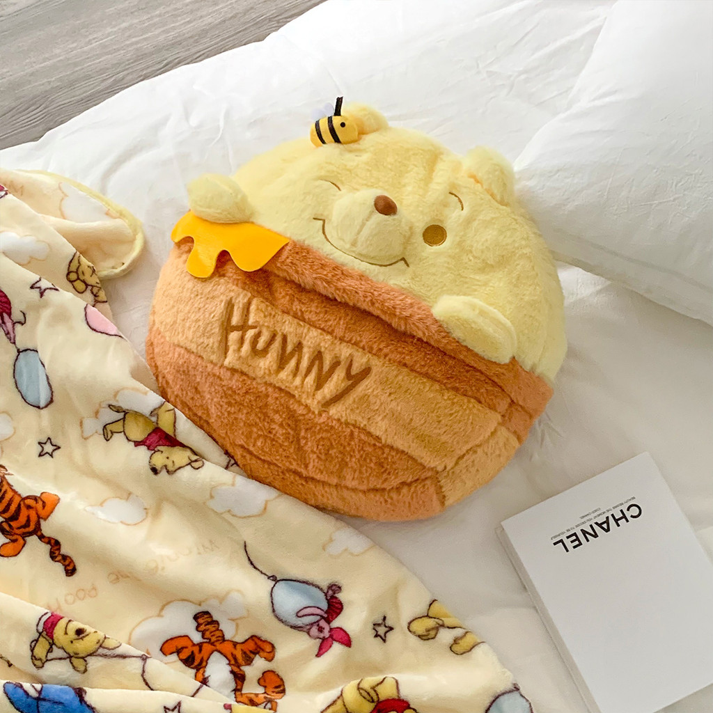 

Comfortable Pooh Bear Cushion Blanket Lovely Stuffed Anime Throw Pillow Back Cushion Sofa Bed Warm Blanket Birthday Gifts
