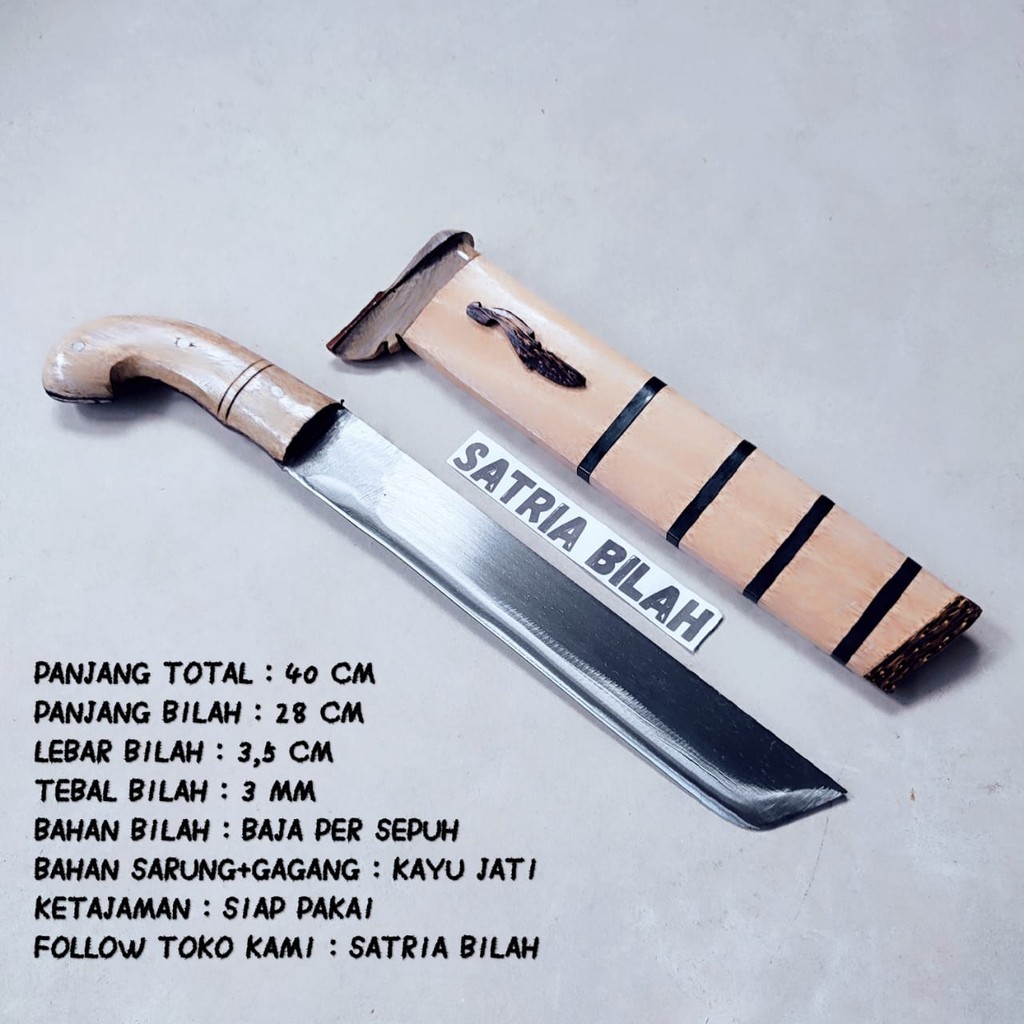 Berkah Satria Bilah - Golok Bedog Baja Asli/Golok Cibatu Baja Per Asli/Golok Tebang Bambu Kayu Dan K