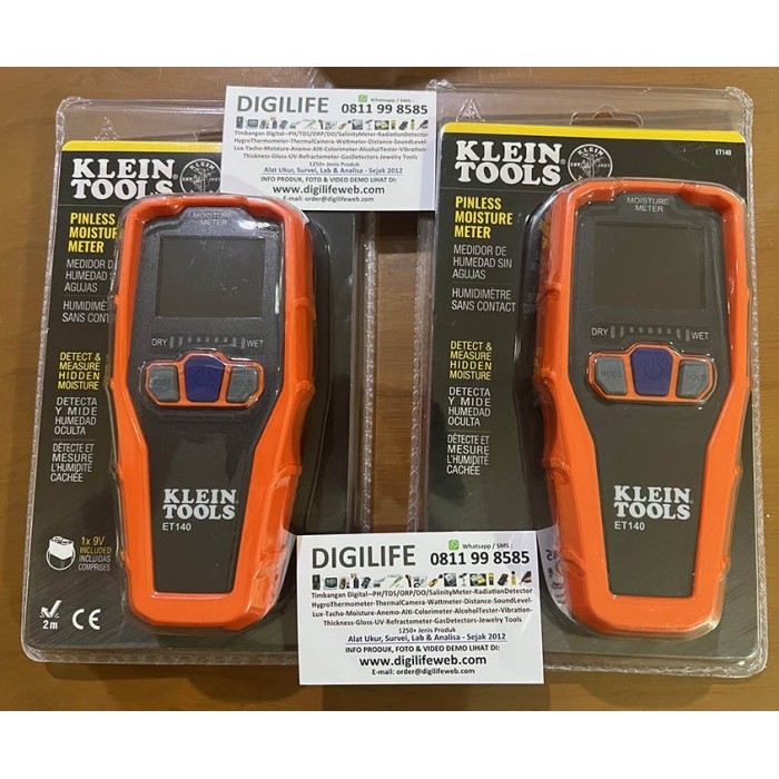 Pinless Moisture Meter KLEIN TOOLS ET140 MC Tester Kayu Tembok Wood