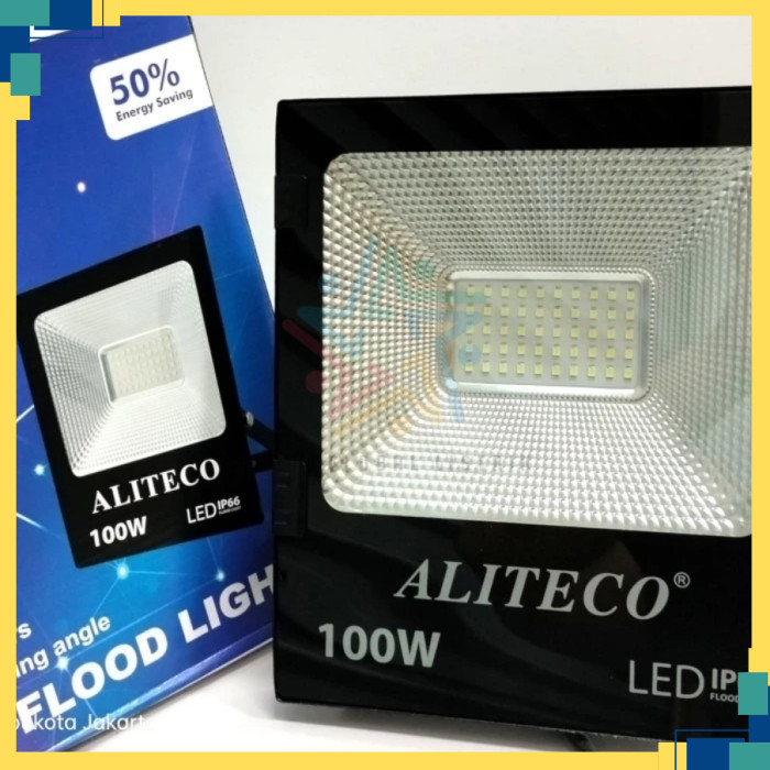 Kap Lampu Sorot LED 100 Watt Aliteco / Kap LED 100 Watt Putih - Putih