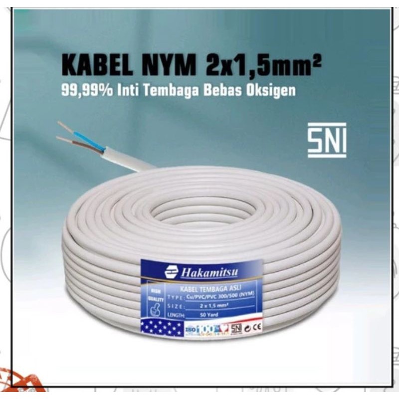 MW - Kabel SNI NYM 2x1.5 Hakamitsu / kabel tembaga SNI 2x1.5