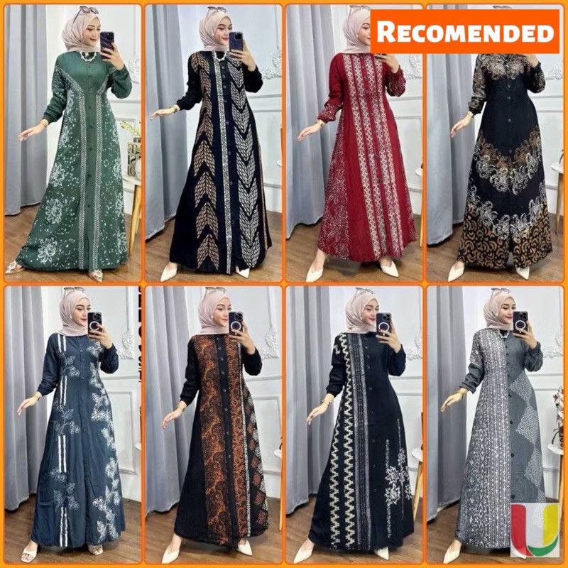 BAHAN PREMIUM / Batik Usman - Gamis Twill Rayon Premium Model Kancing Terbaru Jumbo Syari Kekinian B
