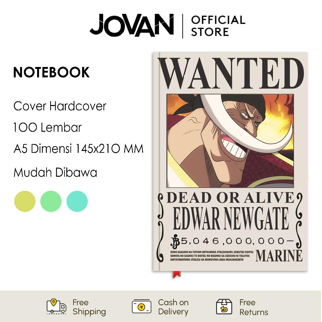 

Notebook Hardcover Custom One Piece Bounty Shirohige Buku Tulis Catatan Note Agenda Planner Jurnal Diary Notebook Anime