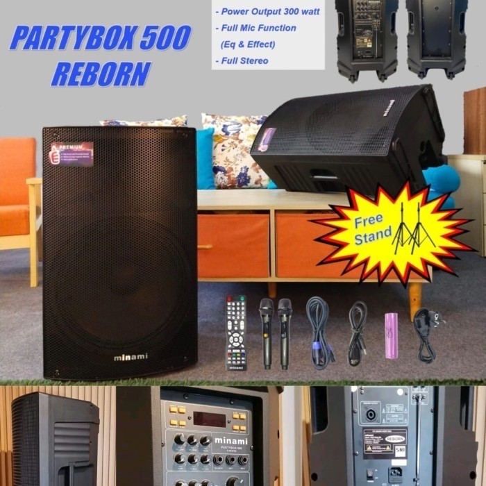 SPEAKER AKTIF MINAMI PARTYBOX 500 REBON 15"