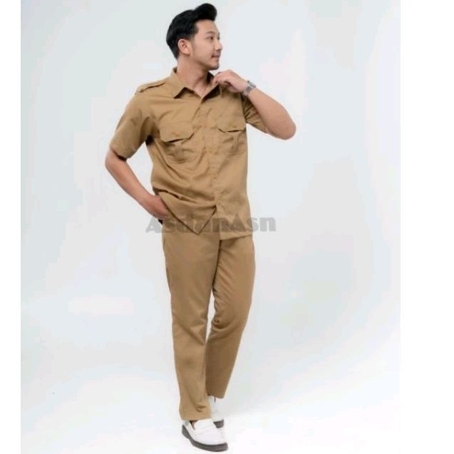 Promo Baju Seragam Pria PDH PNS PEMDA GURU warna coklat