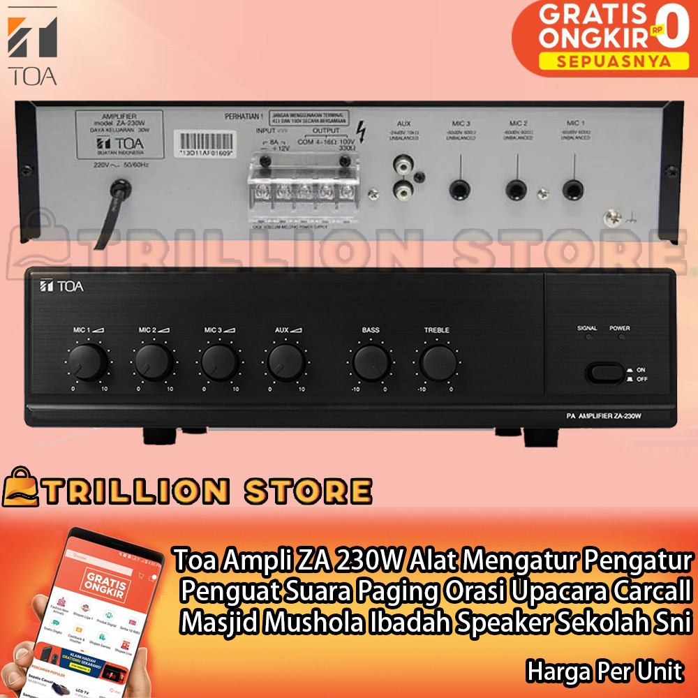 Toa Ampli ZA 230W Alat Mengatur Pengatur Penguat Suara 30 Watt Power Paging Orasi Upacara Carcall Ma