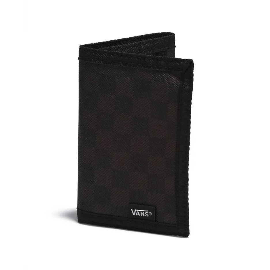 DOMPET LIPAT CANVAS CHECKERBOARD CASUAL SIMPLE PRIA WANITA HITAM ORIGINAL | SLIPPED BLACK CHARCO