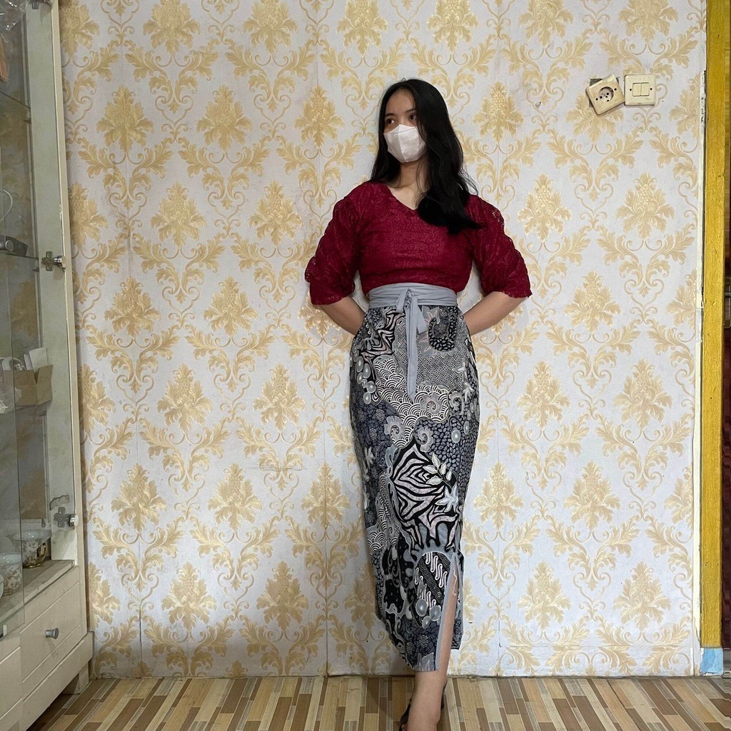 Nirina Dress Floren Dress Brukat Batik Kondangan Rok Span Dress Pesta