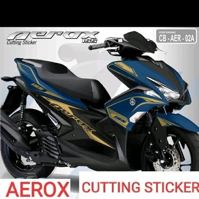 STRIPING CUTTING STICKER AEROX motor black sticker gold