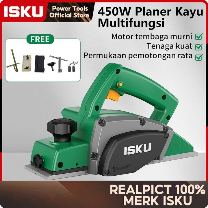 ISKU Planer Listrik 450W Mesin Serut Kayu modern Cocok untuk memoles dan memotong kayu Mesin Ketam K