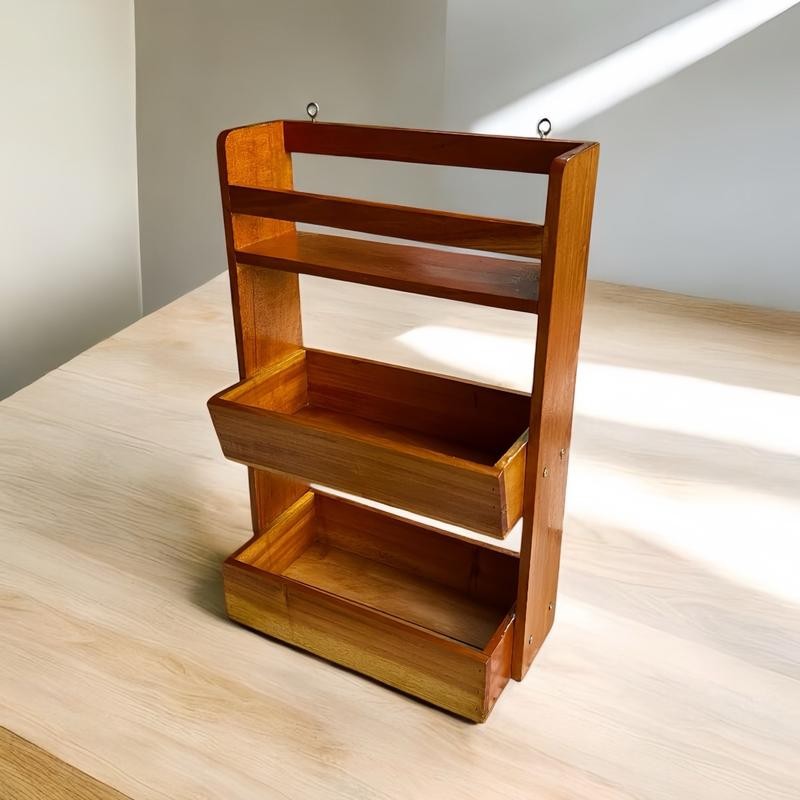 Rak Bumbu Dapur, Rak Kombinasi, Rak Serbaguna, Rak Kayu Susun 3