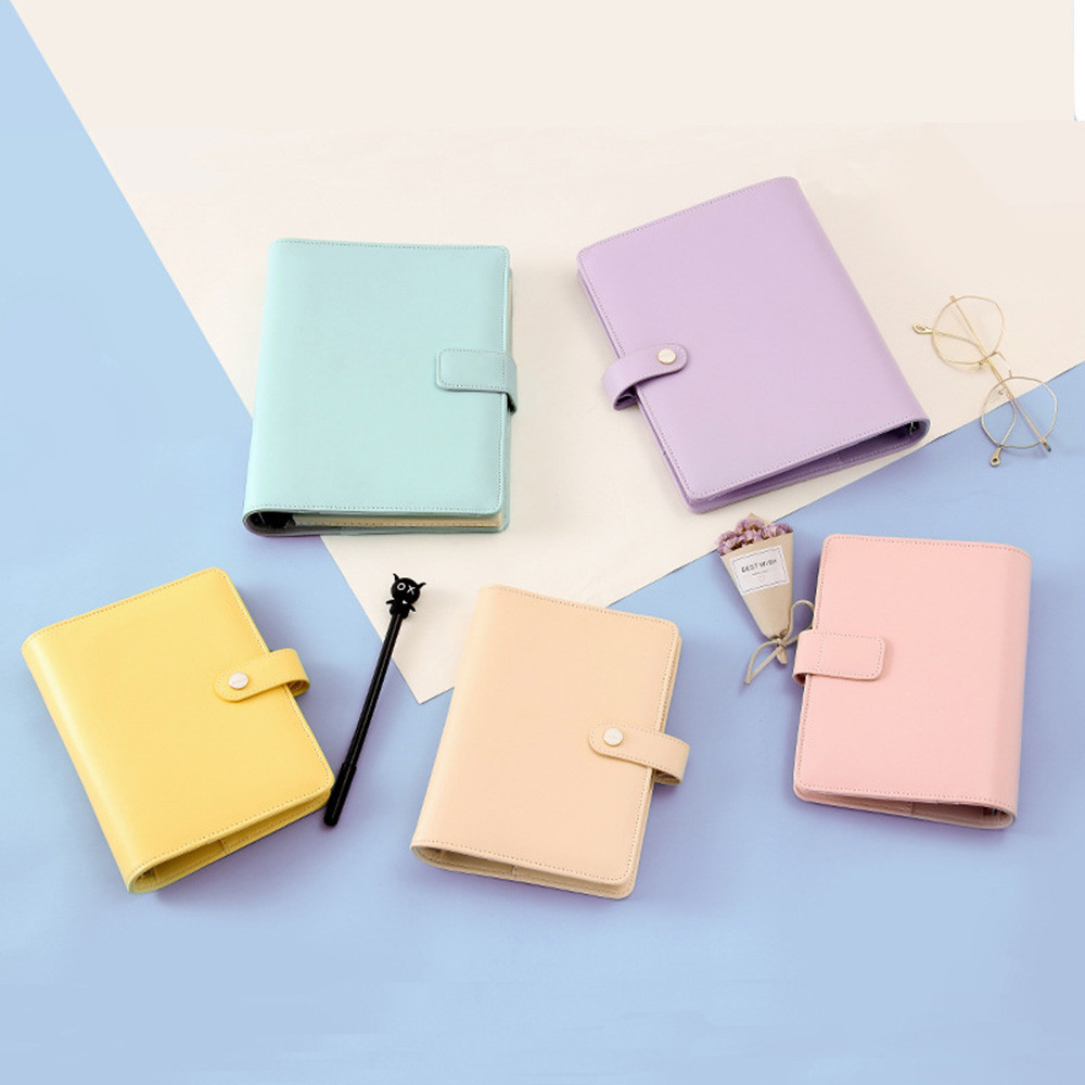 

A5 A6 Candy Color Ring Binder Notebook DIY Loose-leaf Paper Journal Book Planner