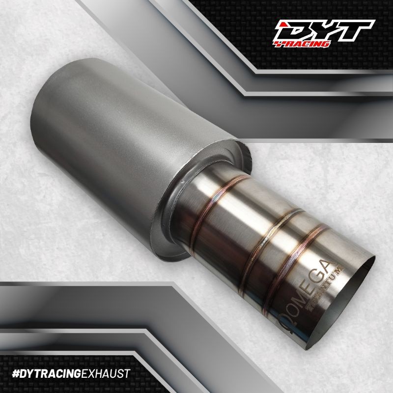 Knalpot Mobil OMEGA Cacing Ujung Stainless Tabung Galvanis Spek Suara Bass Kering untuk Xenia Civic 