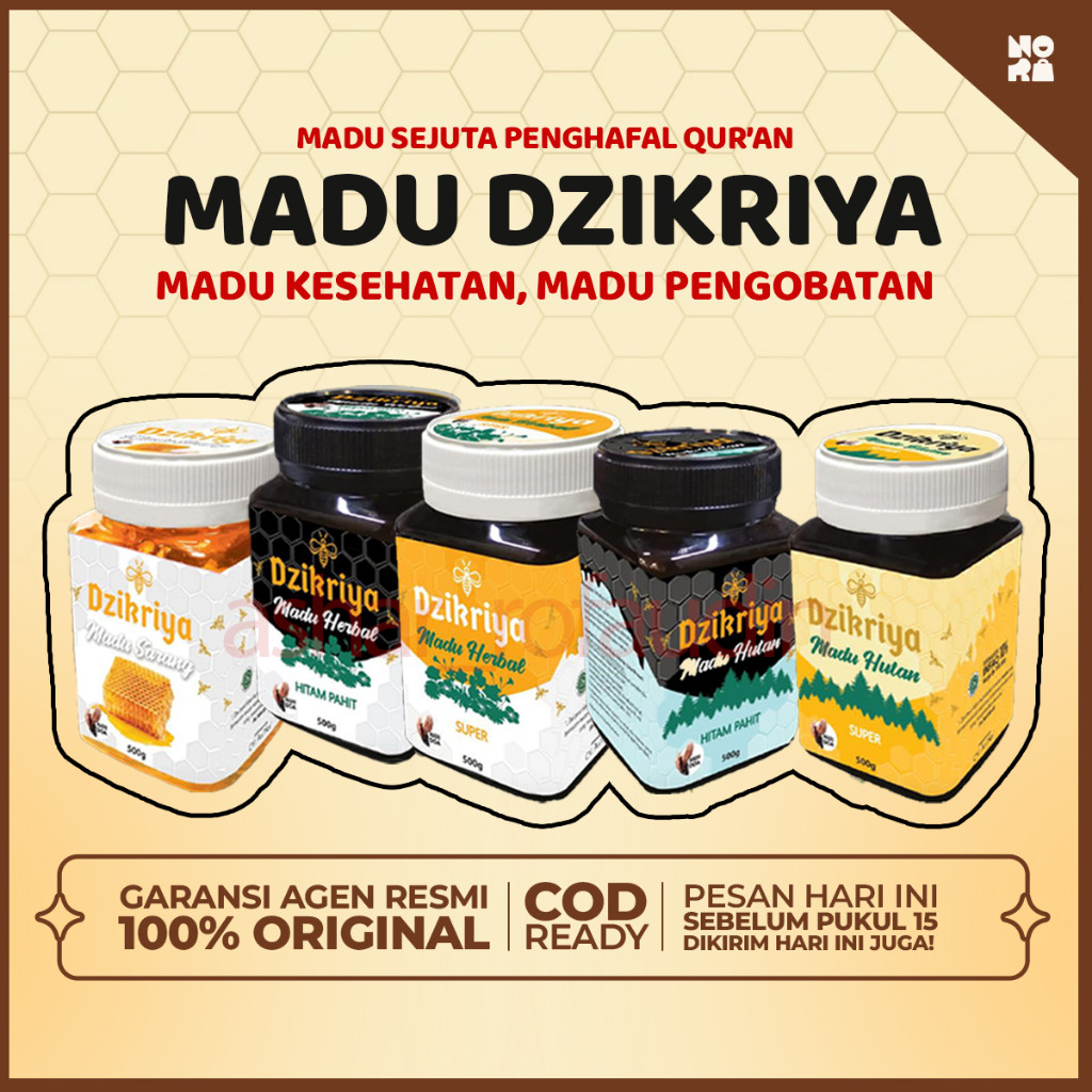 

100% ORIGINAL Dzikriya Madu Herbal Hutan Super Hitam Manis Pahit Sarang Semua Varian 500Gr
