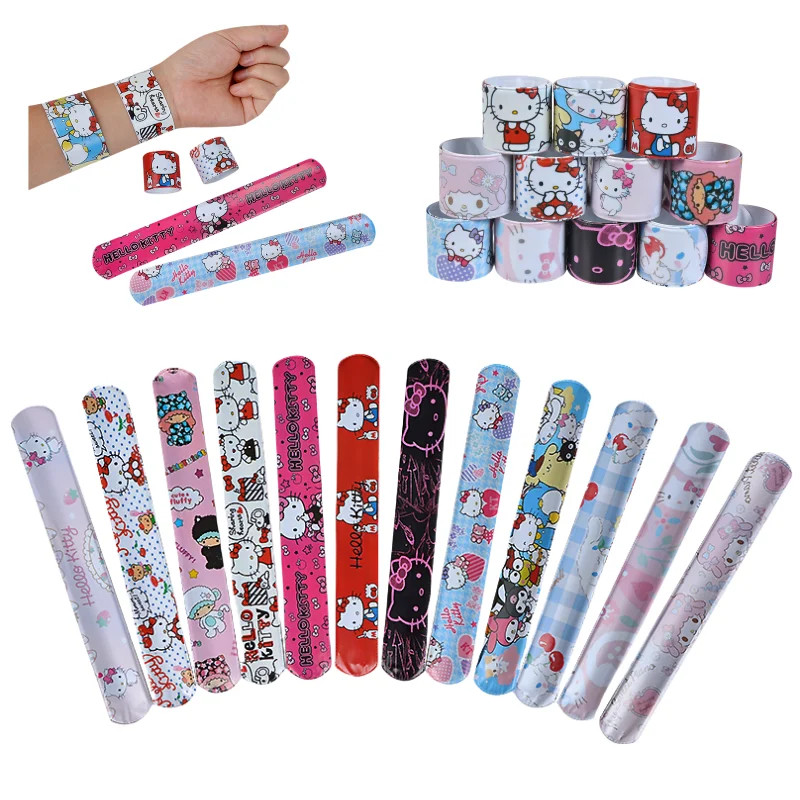 

Sanrio Cute Bracelet Wristbands Aariety Of Anime Doll HelloKitty Characters Children party Circle Educational Toys Birthday Gift
