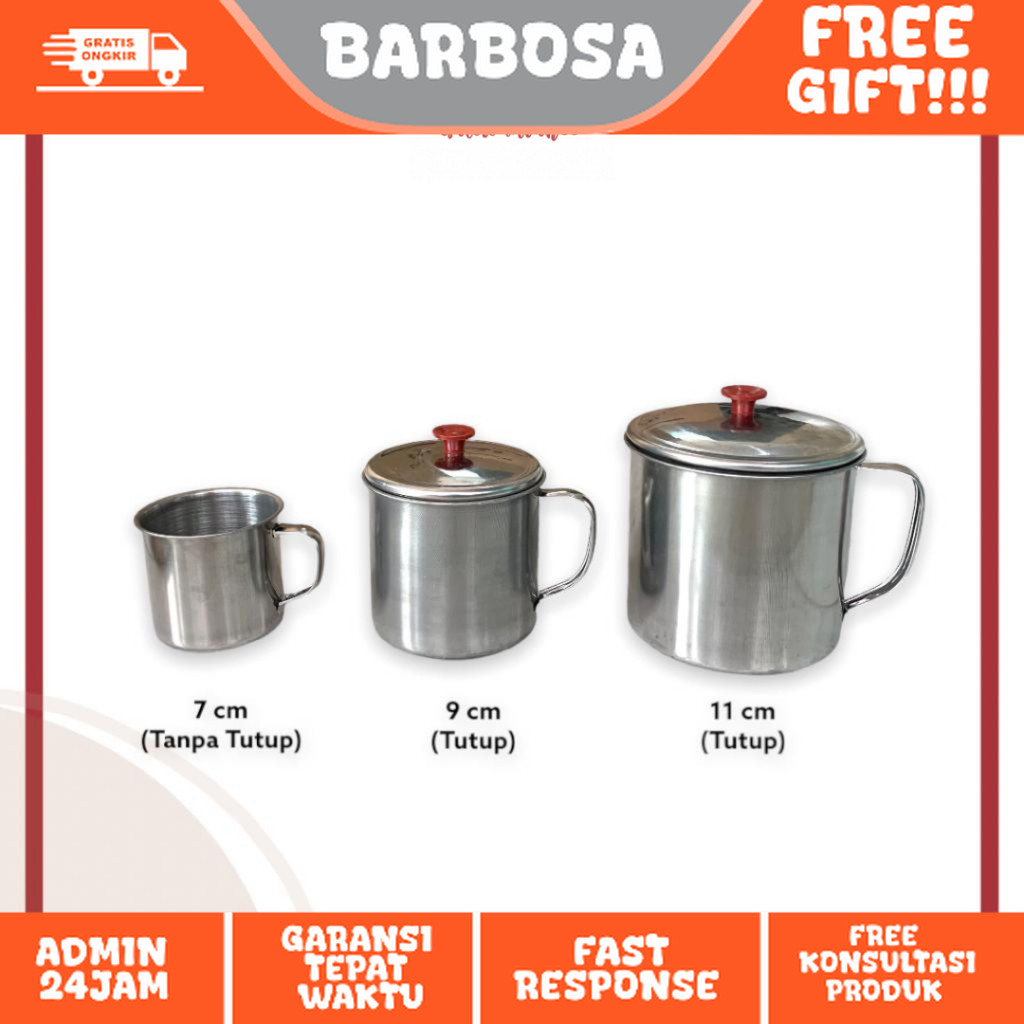 Mug Stainless Steel Souvenir / Mug Gelas Cangkir Mini Stainless Steel / Gelas Camping Outdoor / Mug 