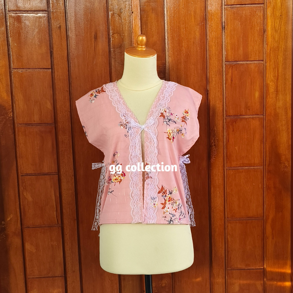 BAHAN PREMIUM / flowly vest outer bunga / rompi outer bunga kekinian