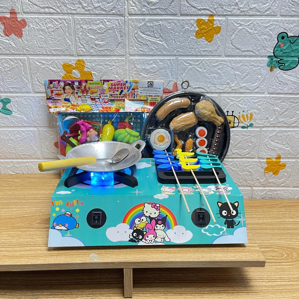 Kompor Main Anak / Mainan Kompor Anak LED / Kompor Anak Nyala - Mainan Edukasi Anak