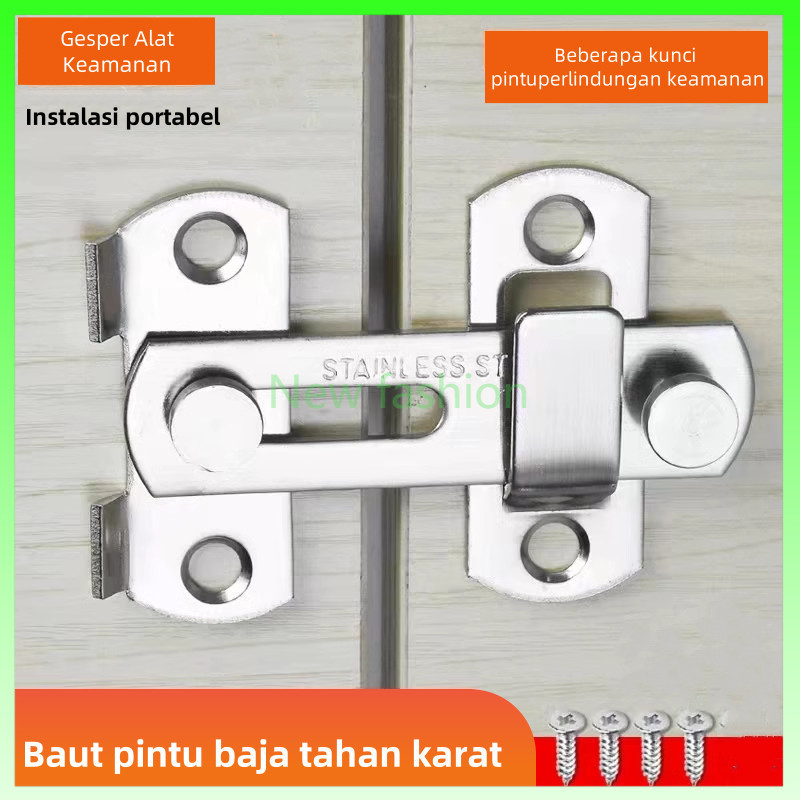 gesper pintu/kunci pintu geser kamar mandi/baut kunci pintu geser anti maling/gesper baut pintu gesp