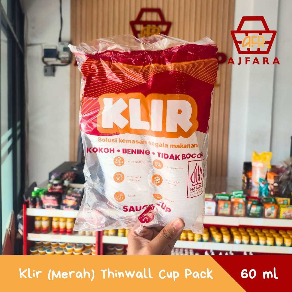 Klir (Merah) Thinwall Cup 60 ml Pack/Klir (Merah) Thinwall Cup Puding 100 ml Pack/Klir (Merah) Thinw