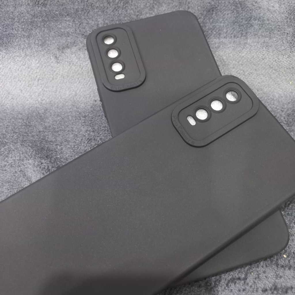 SoftCase Pro Camera Black Matte Case Vivo Y20 , Y20s , Y12s Hitam Polos Matte Case casing