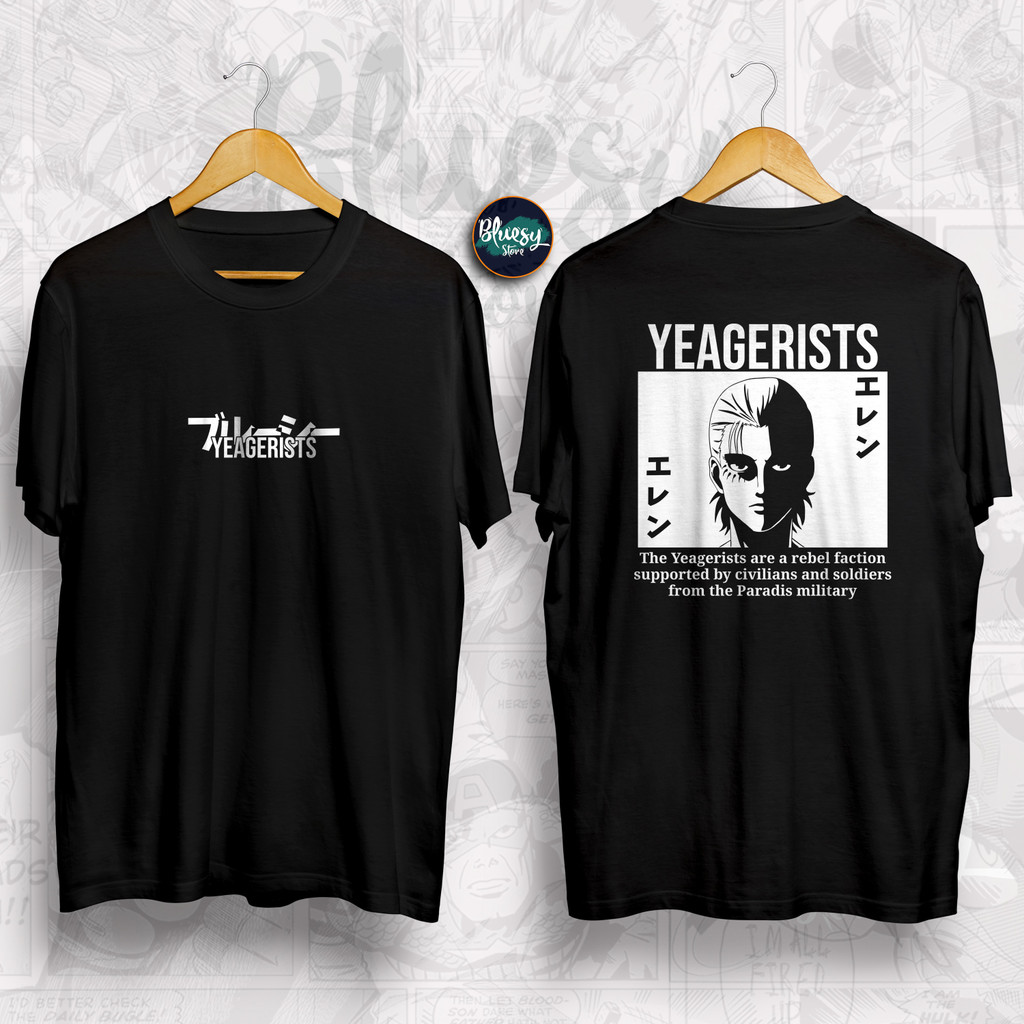 Kaos ANIME ATTACK ON TITAN YEAGERIST EREN YEAGER PARADISE ISLAND SCOUTING LEGION / BAJU AOT YEAGERIS