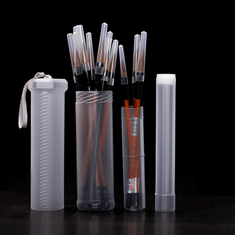 

Extendable Plastic Clear Paint Brush Holder Case, Long Brushes Tube Storage, Watercolor Pen Container, Drawing Calligraphy Tools