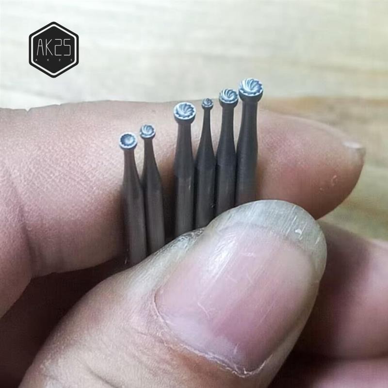 

AK25-6 Pcs Round Cup Burr - 3/32Inch Shank Jewelry Making Burs Wire Rounder Bits