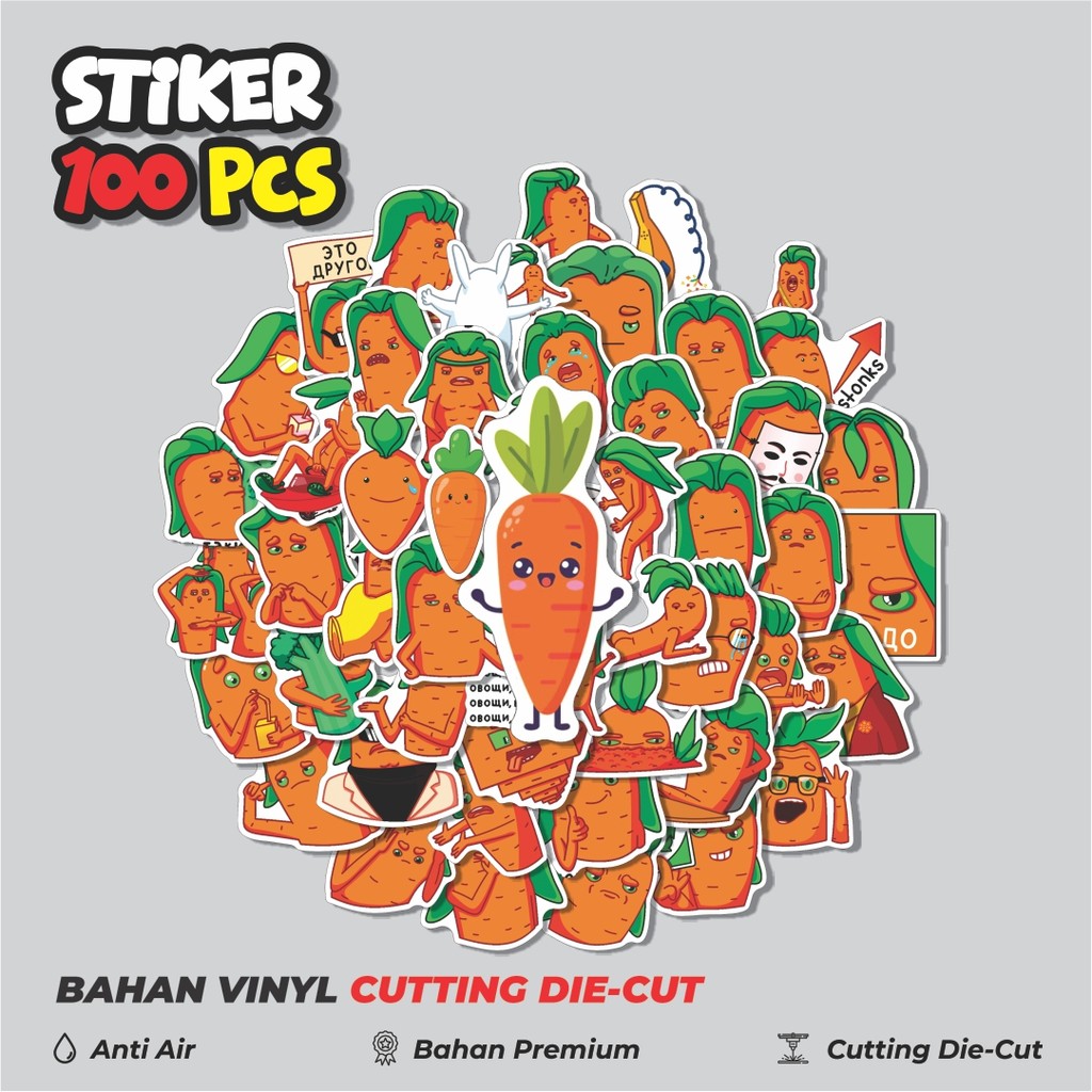 

Terbaru! 50 pcs Stiker Carrots [Wortel] Dekorasi Lucu Kreatif untuk Notebook, Skateboard, HP