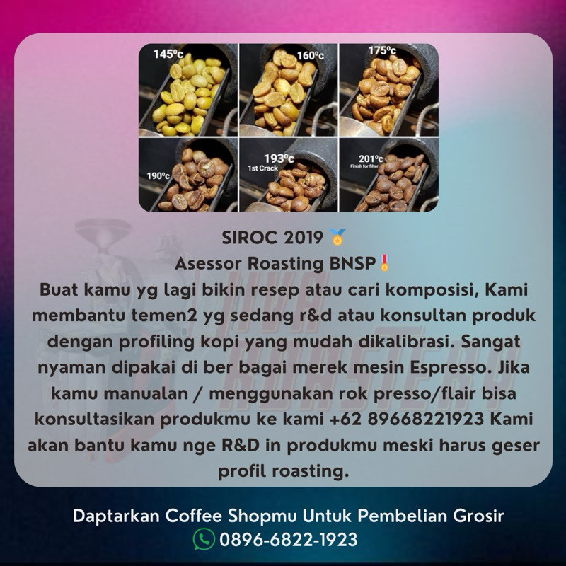 

JAMIN MURAH !!!Biji Kopi Espresso Blend Jiva 70/30 Robusta70% & Arabika 30% 1kg(BISA LANGSUNG ORDER)