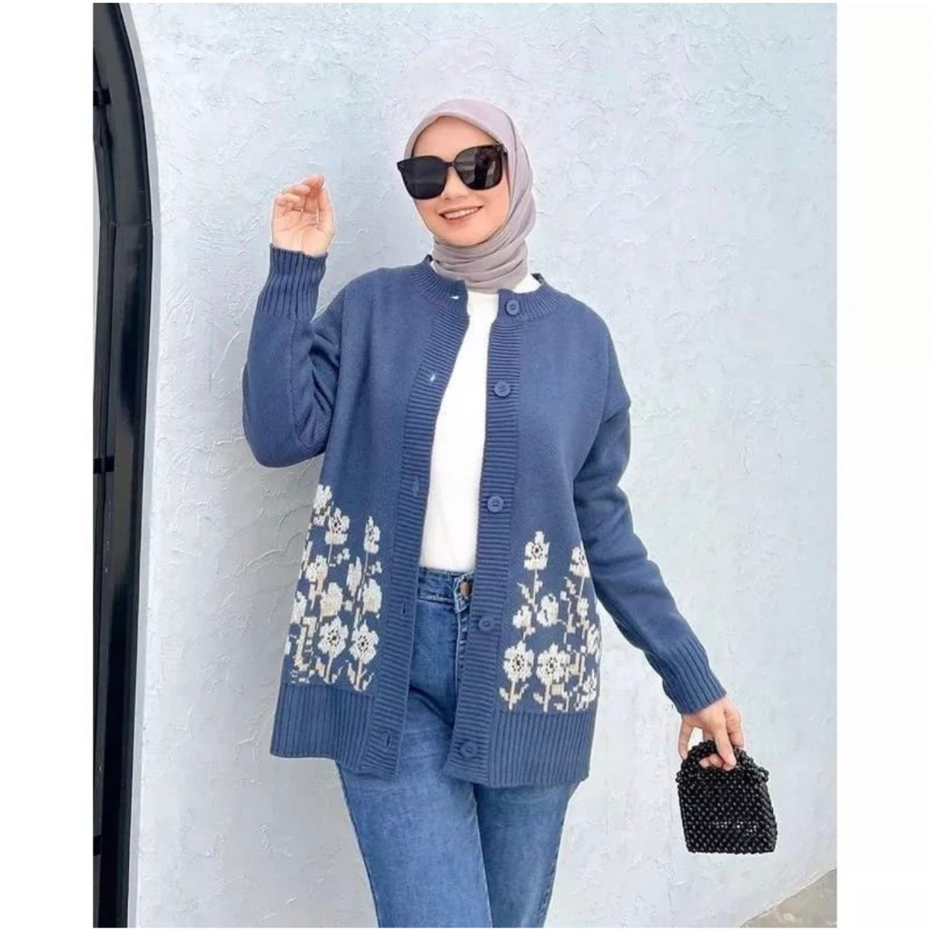 Baju Korea / Fluor.Inc - Cardigan Rajut Wanita Oversize Premium / Cardigan Rajut Wanita Raima Oversi