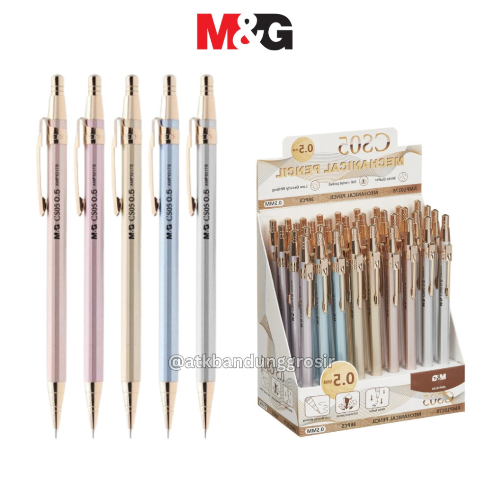 

Pensil Mekanik M&G #AMP10178 Mechanical Pencil Metal Tip 0.5mm -Satuan- SHAGB