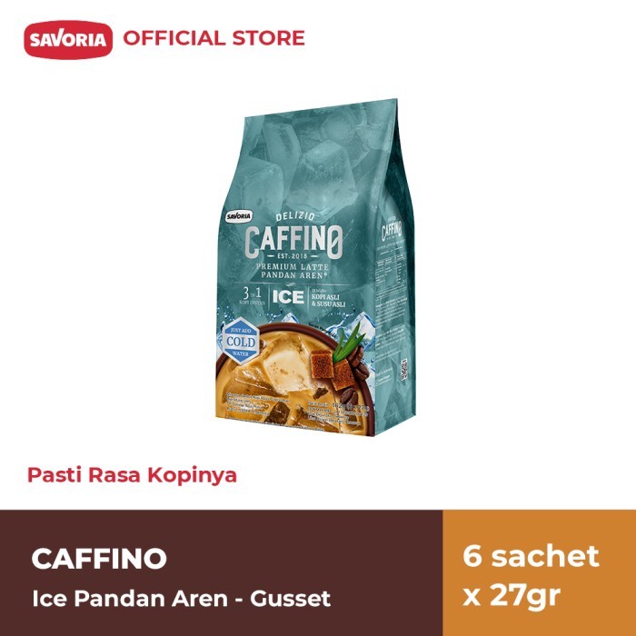 

Caffino Ice Pandan Aren Gusset - Bubuk Es Kopi Instan 6 Sachet x 27g