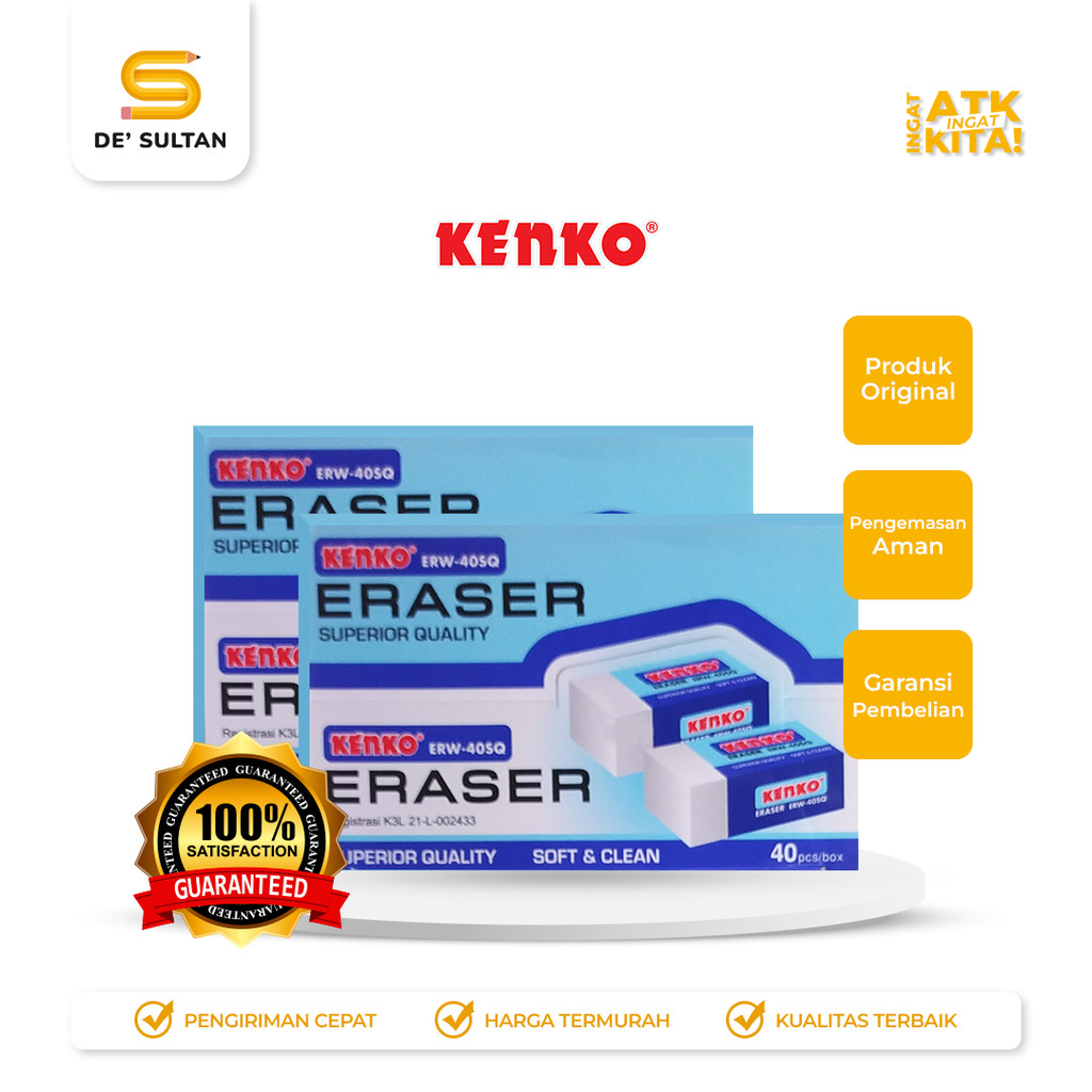 

KENKO PENGHAPUS/ ERASER ERW-40SQ (1PACK/ 40PCS)