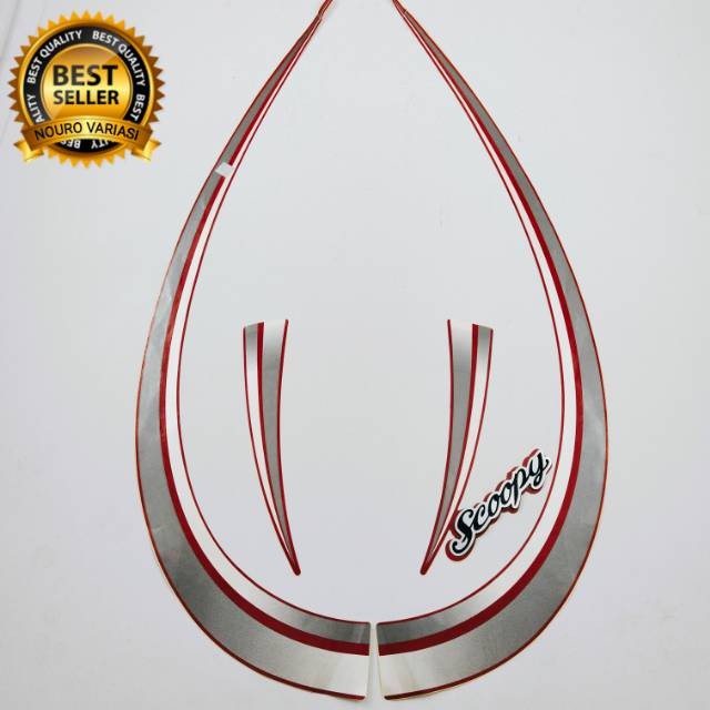 striping honda scoopy karbu 2010 2011 stiker list body merah motor standar