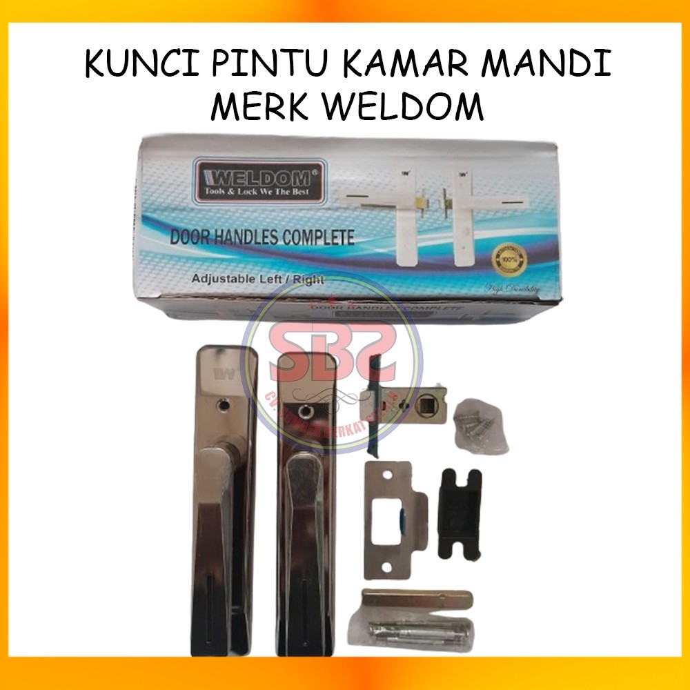 WELDOM KUNCI PINTU WC / KAMAR MANDI - HANDLE GAGANG KUNCI PINTU KAMAR MANDI TOILET WELDOM - CHROME