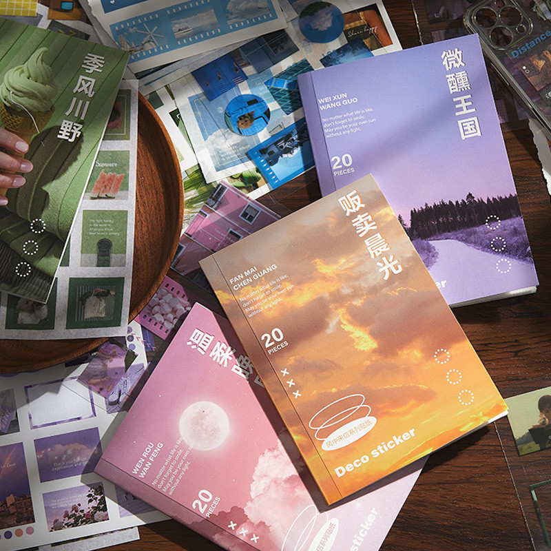 

20pages Washi Paper + PET + Magazine Paper Stickers Letter From The Wind Series Creative Hand-book Decoration Stickers