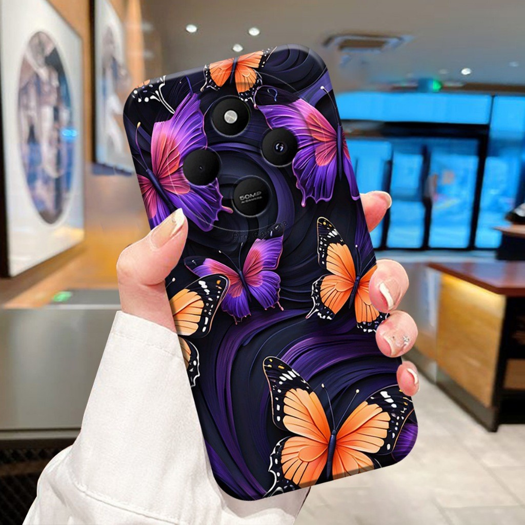SOFTCASE REDMI 14c 4G 2024 13c 12c A3 9c 9a 10c 10a Poco c40 c65 TERBARU Motif Kupu Kupu cantik Aest