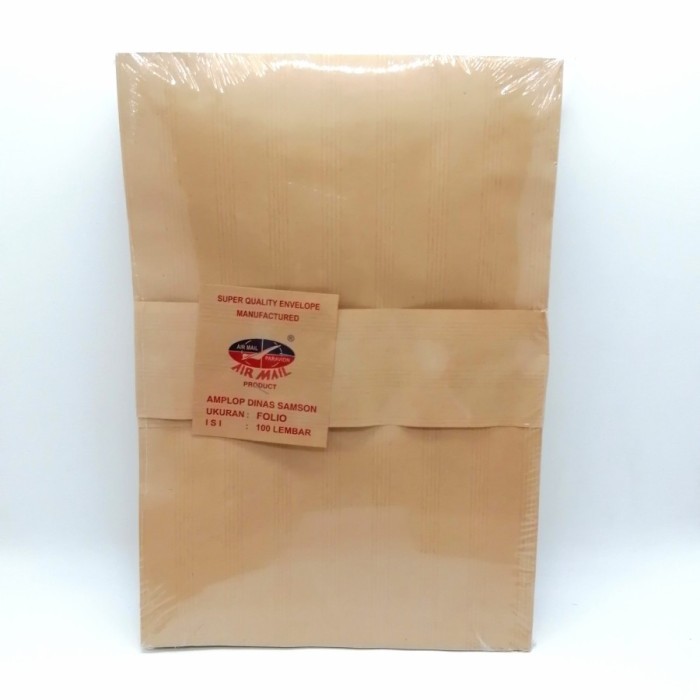 

Amplop Coklat Salur Folio isi 100 lbr - AIRMAIL